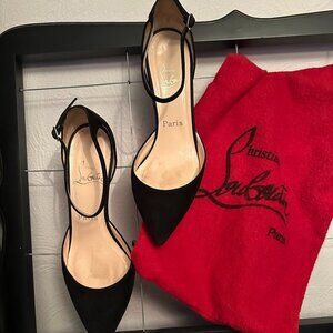 Christian Louboutin suede kitten heals. Please see photos for condition